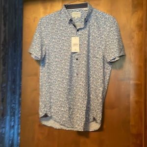 Mens medium floral CON.STRUCT button down shirt